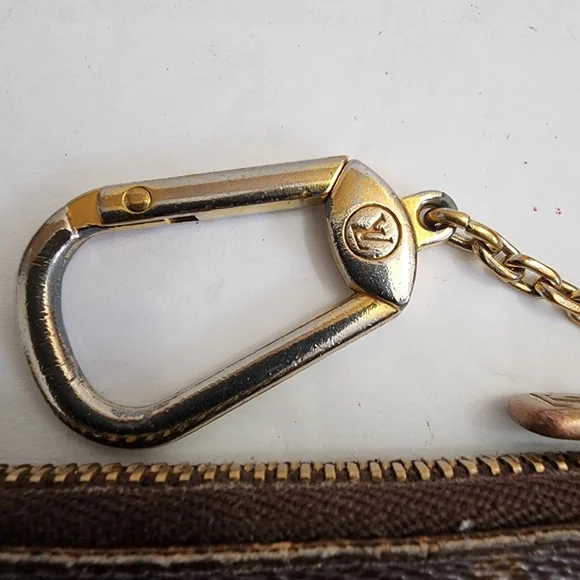 Louis Vuitton Brown Gold Monogram Pochette Cles Coin Wallet Purse Bag - Picture 3 of 10